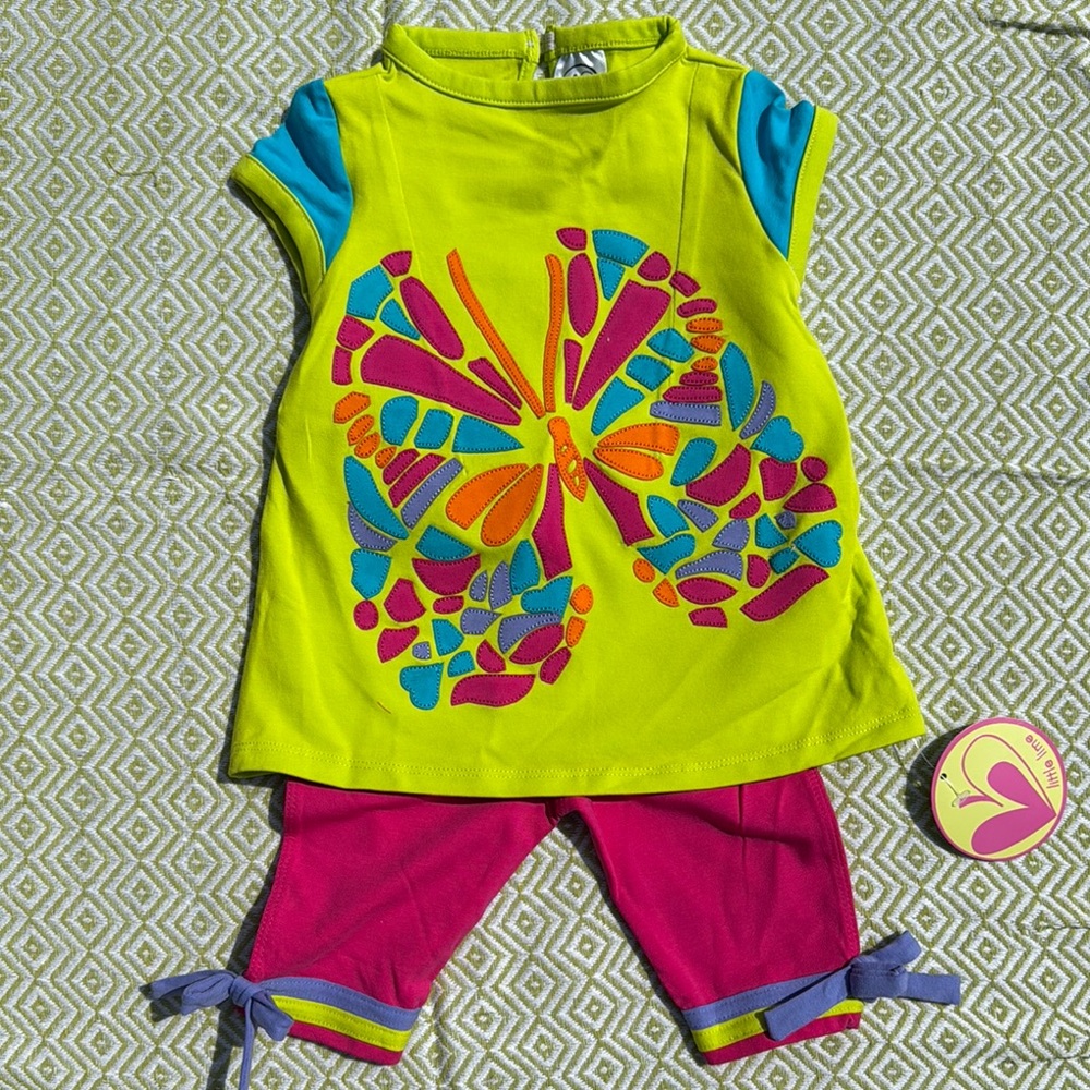 Limeapple Colorful Butterfly Toddler Outfit - Picture 1 of 4